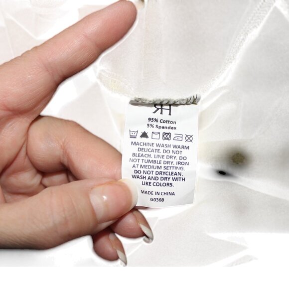 Rihoas Square Neck Mini Button Down Dress Size S Small NWT's Vintage Style - Picture 11 of 11